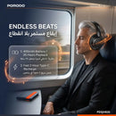 Porodo Soundtec Sonik Wired & Wireless Headphones with Premium Leather Earpads - Black [O] - سماعة رأس بلوتوث - كفالة 12 شهر