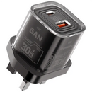 Porodo Tezclarte Quick Wall Charger 30W Dual-Port Fast Charging  - Black - بلاك شاحن حائط - فتحتين للشحن 30 واط - بورودو - كفالة 24 شهر