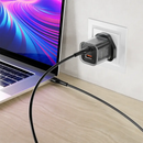 Porodo Tezclarte Quick Wall Charger 30W Dual-Port Fast Charging  - Black - بلاك شاحن حائط - فتحتين للشحن 30 واط - بورودو - كفالة 24 شهر