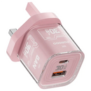 Porodo Tezclarte Quick Wall Charger 30W Dual-Port Fast Charging  - Pink - بلاك شاحن حائط - فتحتين للشحن 30 واط - بورودو - كفالة 24 شهر
