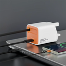 Porodo Tezpatro 30W Gan Charger with USB-C Retractable Cable - White [O] - بلاك شاحن حائط - قوة 30 واط + سلك شحن تايب سي - بورودو - كفالة 24 شهر