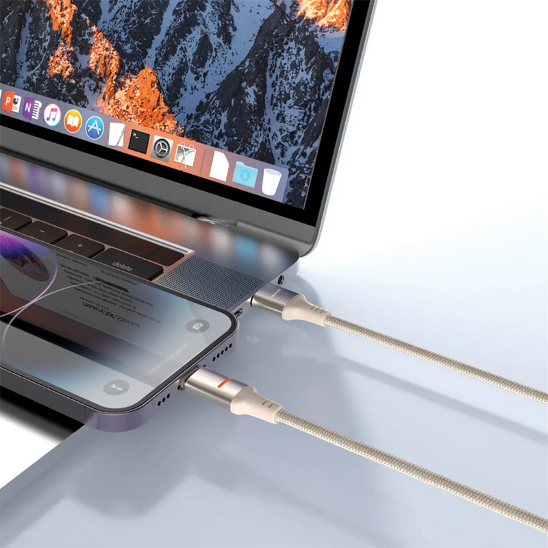 Porodo USB-A To Lightning LED Light Cable - سلك شحن ايفون - بورودو - طول 1.2 سم - كفالة 24 شهر