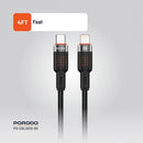Porodo USB-C to Lightning Aluminum Braided Cable 1.2M - سلك شحن - برودو - ايفون تايب سي - طول 1.2 متر - كفالة 12 شهر