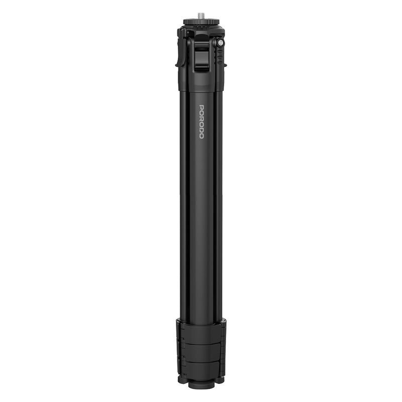 Porodo Ultra-Light Aluminum Tripod - Black - ستاند ارضي متنقل للتثبيت - مناسب للكاميرا + البروجيكتور - بورودو