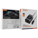 Porodo Universal AC Car Power Inverter 200W - Gray [O] - شاحن ولاعة - برودو  - 2 منفذين تايب سي + منفذ كهرباء + منفذ يو اس بي - قوة 200 واط - كفالة 24 شهر