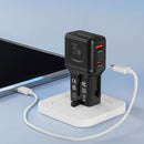 Porodo Universal Travel Pocket Charger - Black  - شاحن حائط دولي - منفذين للشحن الذكي والسريع - قوة 35 واط - كفالة 24 شهر