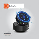 Porodo Vacuseal MagSafe Charging & Cooling - Black [O] - ستاند سيارة مناسب لجميع انواع الاجهزة - قاعدة شفط مع شحن + شحن لاسلكي قوة 15 واط + قاعدة تبريد للهاتف + إضاءة  - بورودو