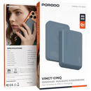 Porodo Vingt-Cinq 10000mAh MagSafe Power Bank - Grey [O] - بطارية متنقلة ماغ سيف + 1 منفذ تايب سي -شحن لاسلكي بقوة 25 واط - سعة 10000 ملي أمبير - كفالة 12 شهر