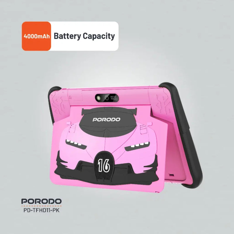 Porodo 10.1" Kids Android Tablet - Pink تابلت اطفال - يدعم 2 شريحتين اتصال + ميموري - برودو