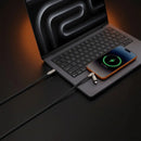 Porodo 2-In-1 100W Braided Cable - Black - سلك شحن - بورودو - 2 في 1 - تايب سي الي  تايب سي + ايفون - طول 1 متر - قوة 100 واط - كفالة 12 شهر