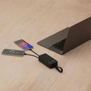 Porodo 30000mAh Power Bank with Integrated Cables - Black - بطارية متنقلة - برودو - قوة 30000 - سلك شاحن أيفون + تايب سي - 1 منفذ تايب سي - 1 منفذ يو اس بي - شاشة رقمية - كفالة 24 شهر
