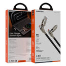Porodo 4-In-1 240W Braided Cable - Black - سلك شحن - بورودو - 4 في 1 - تايب سي الي  تايب سي + ايفون - طول 1.2 متر - قوة 240واط - كفالة 12 شهر