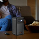 Porodo Protable DLP Projector Wireless Mirroring for IOS And Android - Black [O] - بروجكتور متنقل - بورودو - بطارية تدوم حتى 3 ساعات + ستاند + محفظة - كفالة 24 شهر