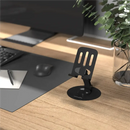 Porodo Blue Desktop Phone Holder 360° Rotating Base - Black - ستاند لجميع انواع الاجهزة - قابل للحمل والتسفيط - بورودو
