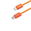 Porodo High-Speed USB-C Braided Cable Charging & Data Transfer - Orange -  سلك شحن - بورودو - تايب سي الي  تايب سي - طول 1 متر - قوة 60 واط - كفالة 12 شهر