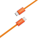 Porodo High-Speed USB-C Braided Cable Charging & Data Transfer - Orange -  سلك شحن - بورودو - تايب سي الي  تايب سي - طول 1 متر - قوة 60 واط - كفالة 12 شهر