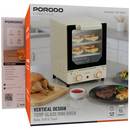 Porodo Lifestyle Vertical Design Temp Glass Mini Oven - White [O] - فرن ميني زجاجي بتصميم عمودي - بورودو - أبيض - كفالة 24 شهر