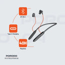 Porodo Echo Flex Magnetic Buds Hall-Switch Technology Black [O] - سماعة بلوتوث - برودو - رياضية مقاومة للتعرق - خاصية منع الضوضاء - كفالة 12 شهر