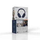 Porodo Soundtec Sonik Wired & Wireless Headphones with Premium Leather Earpads - Blue [O] - سماعة رأس بلوتوث - كفالة 12 شهر