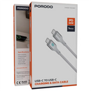 Porodo High-Speed USB-C Braided Cable Charging & Data Transfer - Silver -  سلك شحن - بورودو - تايب سي الي  تايب سي - طول 1 متر - قوة 240واط - كفالة 12 شهر