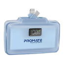 Promate Dual Folding USB-C & Lightning Power Bank 10000mAh Blue [BO] - بطارية متنقلة - مع شاحن تايب سي + شاحن ايفون - سعة 10000 ملي امبير + شاشة رقميه - لأجهزة الاندرويد والايفون - كفالة 24 شهر