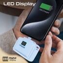 Promate Dual Folding USB-C & Lightning Power Bank 10000mAh Blue [BO] - بطارية متنقلة - مع شاحن تايب سي + شاحن ايفون - سعة 10000 ملي امبير + شاشة رقميه - لأجهزة الاندرويد والايفون - كفالة 24 شهر