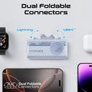 Promate Power Bank, 5000mAh Mini 20W USB-C - Lightning , Apple Watch Charger - LED Display Blue -  بطارية متنقلة - مع شاحن تايب سي + شاحن ايفون - سعة 5000 ملي امبير + شاشة رقميه + شاحن ساعة ابل - لأجهزة الاندرويد والايفون - كفالة 24 شهر