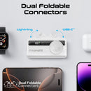 Promate Power Bank, 5000mAh Mini 20W USB-C - Lightning , Apple Watch Charger - LED Display White -  بطارية متنقلة - مع شاحن تايب سي + شاحن ايفون - سعة 5000 ملي امبير + شاشة رقميه + شاحن ساعة ابل - لأجهزة الاندرويد والايفون - كفالة 24 شهر