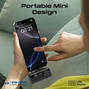 Promate Power Bank, 5000mAh Mini 20W USB-C - Lightning , Apple Watch Charger - LED Display - Black - بطارية متنقلة - مع شاحن تايب سي + شاحن ايفون - سعة 5000 ملي امبير + شاشة رقميه + شاحن ساعة ابل - لأجهزة الاندرويد والايفون - كفالة 24 شهر