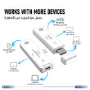 Powerology AIROMA USB-C to HDMI Wireless Display Adapter - White [O] - جهاز ارسال لاسلكيا -  نقل إشارة الفيديو والصوت من جهاز الإرسال إلى جهاز الاستقبال بدون الحاجة لكيبل