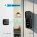 Powerology Smart Doorbell Camera - Black[O] -جرس باب لاسلكي + كاميرا + صوت سبيكر - باورولوجي - كفالة ٢٤ شهر