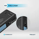 Powerology 27000mAh Solar Wireless Charging Power Bank PD 20W Black [O] - بطارية متنقلة سعة 27الف + شحن بالطاقة الشمسية - شحن لاسلكي  - قوة 20واط - باورولوجي - كفالة 24 شهر