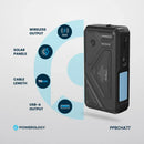 Powerology 27000mAh Solar Wireless Charging Power Bank PD 20W Black [O] - بطارية متنقلة سعة 27الف + شحن بالطاقة الشمسية - شحن لاسلكي  - قوة 20واط - باورولوجي - كفالة 24 شهر