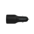 Powerology 65W PD + QC3.0 LED Dual Ports Car Charger - Black - شاحن سيارة - 2 منفذين للشحن السريع - قوة 65 واط -1 منفذ تايب سي - 1 منفذ يو اس بي - كفالة 24 شهر