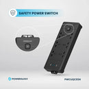 Powerology 6AC 2500W Power Strip - Black - بلاك موزع شحن - 6 منافذ كهرباء + 2 منفذين تايب سي - قوة 20 واط - 2 منفذين يو اس بي اي - طول 3 متر - كفاله 24 شهر