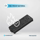 Powerology 6AC 2500W Power Strip - Black - بلاك موزع شحن - 6 منافذ كهرباء + 2 منفذين تايب سي - قوة 20 واط - 2 منفذين يو اس بي اي - طول 3 متر - كفاله 24 شهر