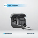 Powerology 6 Mic Hybrid ANC + ENC True Wireless Buds - Black - سماعة باورولوجي - بلوتوث - خاصيه عزل الضوضاء - تدعم التحكم باللمس - كفالة 24 شهر