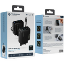 Powerology70W TFT Adapter Retractable Type-C Cable - Black [O] - بلاك شاحن حائط - فتحتين للشحن السريع - قوة 70 واط + سلك شحن تايب سي + شاشة ديجيتال تبين معلومات الشحن - باورولوجي - كفالة 12 شهر