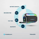 Powerology Deep Bass Party Speaker - Black [O] - سبيكر مكبر صوت + ميكروفون - باورولجي - كفالة 24 شهر