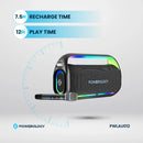 Powerology Deep Bass Party Speaker - Black [O] - سبيكر مكبر صوت + ميكروفون - باورولجي - كفالة 24 شهر
