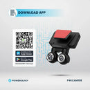 Powerology Dual Lens Dash Camera - Black - كاميرا سيارة من باورولوجي بجودة 4 ك -  ( اماميه + داخليه ) 2 في 1 - كفالة 12 شهر
