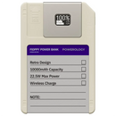 Powerology Floppydisk Retro 64GB MagSafe Power Bank 10000mAh (White) [O] - باورولوجی بطارية محمولة بسعة 10000 مللي امبير وقوة 22.5 واط  - شاشة رقميه - كفالة 12 شهر