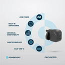 Powerology GaN Ultimate Dual PD Charger 45W - Black - شاحن حائط - باورولوجي - قوة 45 واط - منفذين للشحن السريع تايب سي - ومنفذ للشحن الذكي - كفالة 24 شهر