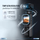 Powerology Lenso Pocket-Sized Gimbal Camera - Black [O] - ستاند تصوير - عصا سيلفي - مقاوم للهتزاز - ثبات عالي