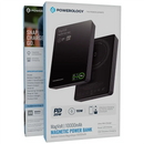 Powerology MagVolt 10000mAh Magnetic Power Bank - Black [O] - بطارية متنقلة - باورولوجي - سعة 10000 -  شحن لاسلكي ( ماغ سيف ) - تدعم شحن ساعة ابل + الايربودز - شاشة رقميه - كفالة 12 شهر