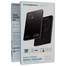 Powerology MagVolt 5000mAh Magnetic Power Bank - Black [O] - بطارية متنقلة - باورولوجي - سعة 5000 -  شحن لاسلكي ( ماغ سيف )- تدعم شحن ساعة ابل + الايربودز - شاشة رقميه - كفالة 12 شهر