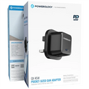 Powerology QX 45W Pocket-Sized GAN Adapter - Black - شاحن حائط - باورولوجي - قوة 45 واط - منفذ للشحن السريع تايب سي - كفالة 24 شهر