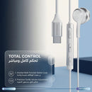 Powerology Lace Mono High-Fidelity Mono Earphones - White - سماعة اذن - مع مايكروفون - صوب واحد - تايب سي - كفالة 12 شهر
