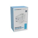 Powerology Universal GaN 85W Super Charger Retractable Type-C Cable White [O] بلاك حائط شحن دولي - 4 فتحات للشحن - 3 فتحات تايب سي +1 فتحة يو اس بي - قوة 85 واط  مع كيبل تايب سي - كفالة 24 شهر