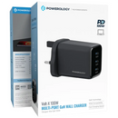 Powerology Volt-X 100W Multi-Port Gan Wall Charger [O] - شاحن حائط تايب سي - 3 فتحات للشحن السريع - باورولوجي - قوة 100 واط - كفالة 12 شهر